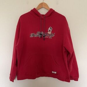 Walt Disney World Established 71 Mickey Mouse Embroidered Red Hoodie Adult XL